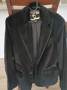 GUESS Black Velvet Blazer Unisex